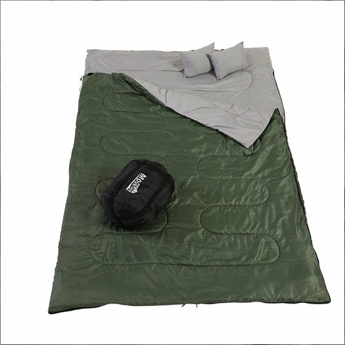 Convertible Double Sleeping Bag (-10°C) with 2 Pillows
