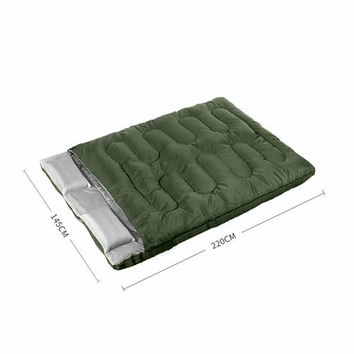 Convertible Double Sleeping Bag (-10°C) with 2 Pillows