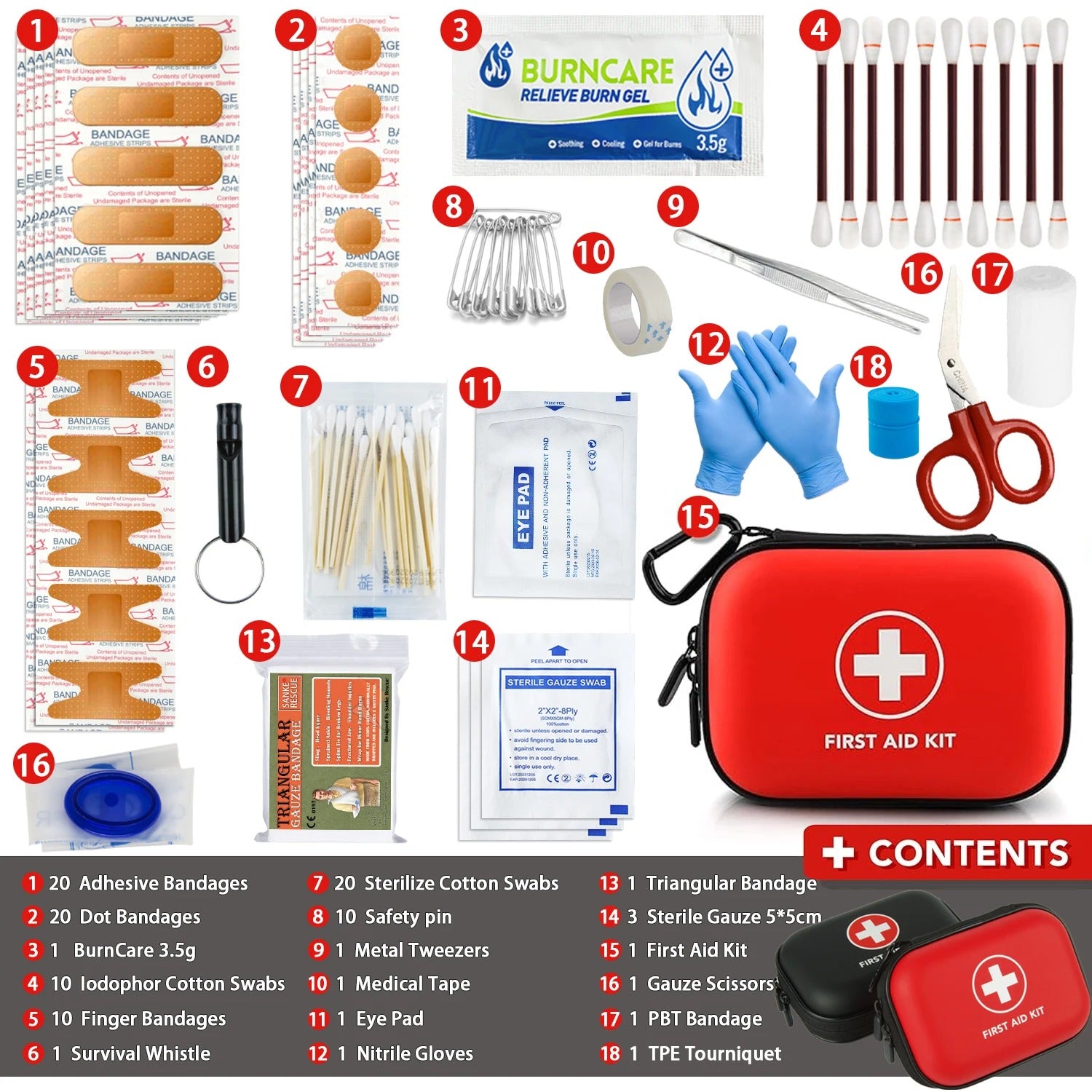 First Aid Kit – Multi-Purpose Emergency Medical Bag for Home, Outdoor, Camping & Hiking | 103 Pieces