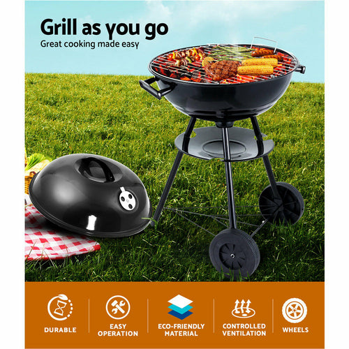 Portable BBQ Smoker | Charcoal Grill with Wheels