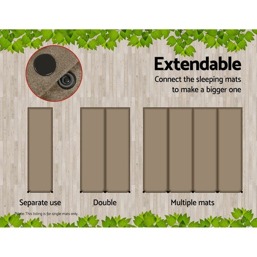 Self-Inflating Mattress - 10cm Thick Single (Coffee)