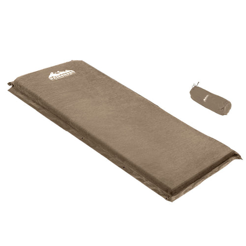 Self-Inflating Mattress - 10cm Thick Single (Coffee)