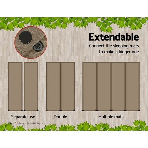 Double Self-Inflating Mattress (2x Singles) - 10cm Thick