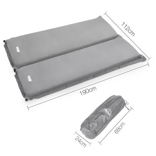 Double Self-Inflating Mattress - 10cm Thick Camping Mat