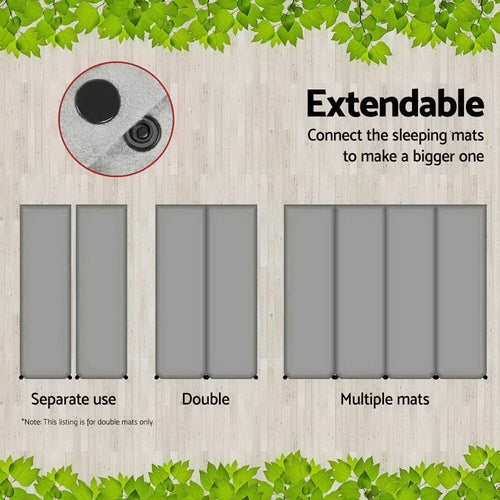 Double Self-Inflating Mattress - 10cm Thick Camping Mat