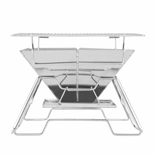 Portable Fire Pit BBQ | 2-in-1 Stainless Steel Grill & Smoker