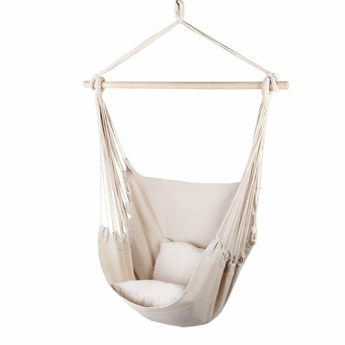 Hammock Swing Chair with Cushions | Indoor/Outdoor (Cream)