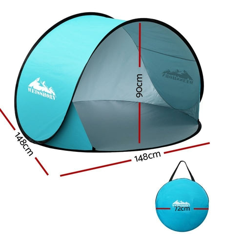 3-Person Pop-Up Beach Tent | Instant UV Sun Shelter