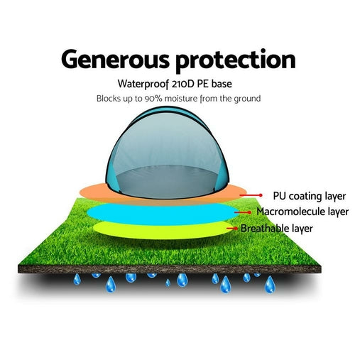 3-Person Pop-Up Beach Tent | Instant UV Sun Shelter