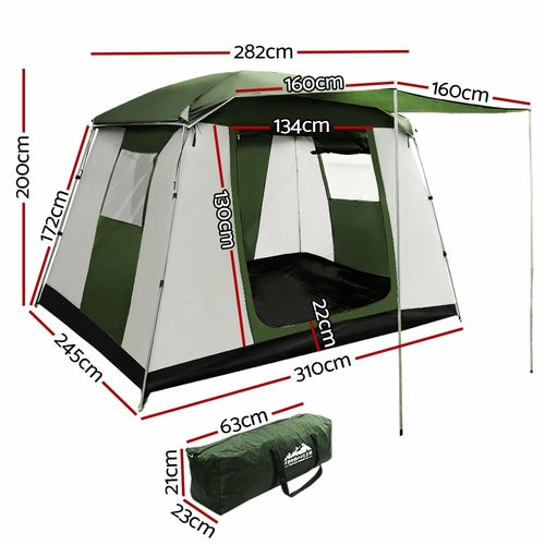 6-Person Family Tent | Waterproof Cabin Tent with Stand-Up Height