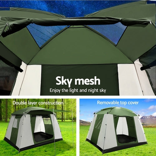 6-Person Family Tent | Waterproof Cabin Tent with Stand-Up Height
