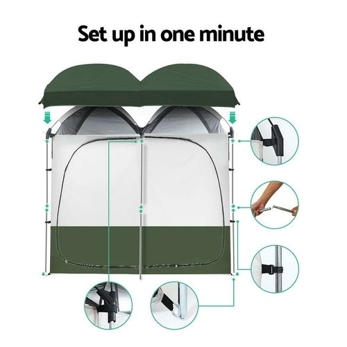 Double Privacy Tent | Tall 2-Room Shower & Change Shelter
