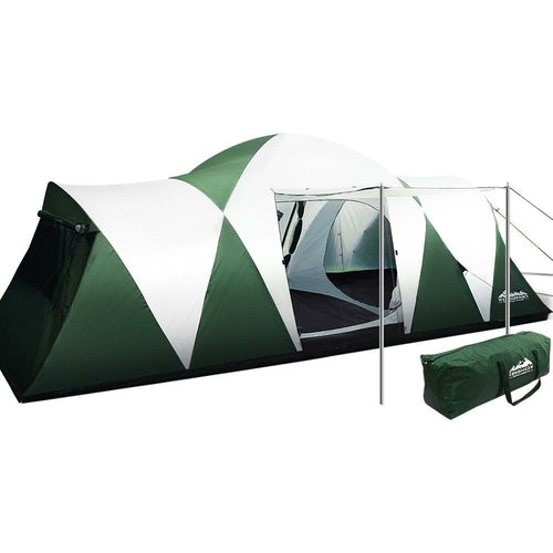 12-Person 3-Room Family Tent | Waterproof Dome Cabin