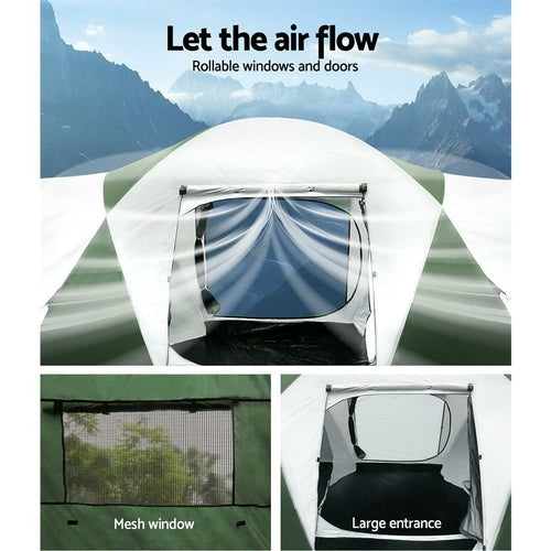 12-Person 3-Room Family Tent | Waterproof Dome Cabin