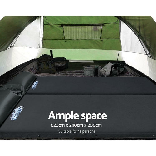12-Person 3-Room Family Tent | Waterproof Dome Cabin