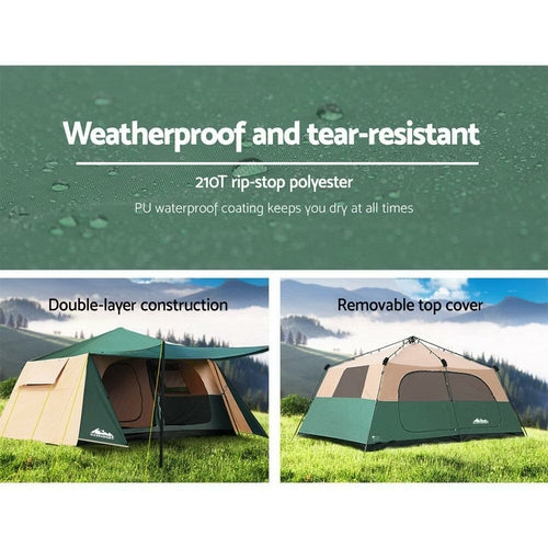8-Person Instant Up Tent | 2-Room Cabin with Stand-Up Height