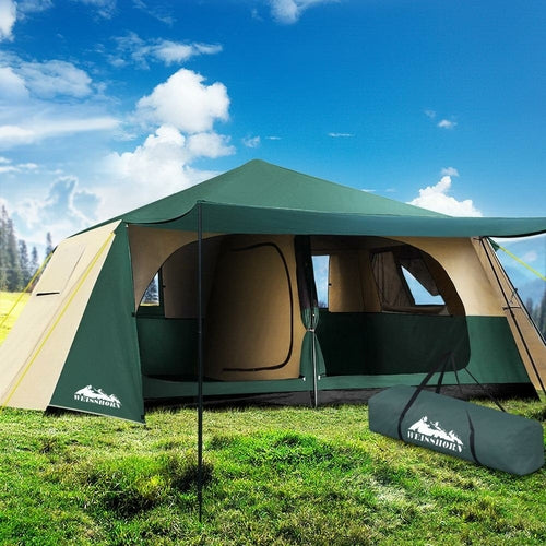 8-Person Instant Up Tent | 2-Room Cabin with Stand-Up Height