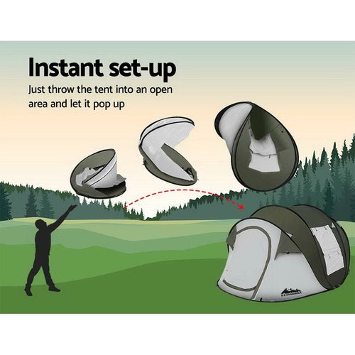 4-5 Person Pop-Up Tent | Instant 1-Second Setup Camping Tent