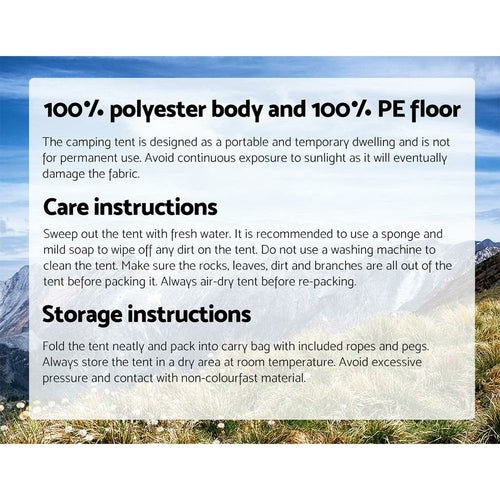 4-5 Person Pop-Up Tent | Instant 1-Second Setup Camping Tent