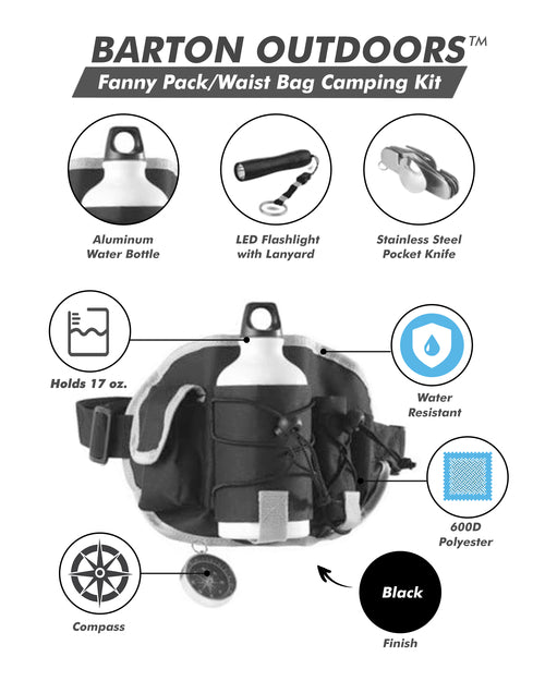 WIMINIS 5-in-1 Camping Waist Bag Kit | Compact Gear Set for Hiking & Outdoors