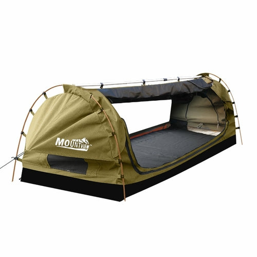 King Plus Single Canvas Swag | Heavy-Duty Dome Tent